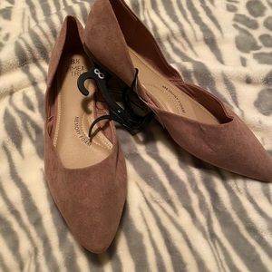 Blush Faux Suede Flats